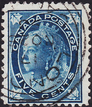 Канада 1897 год . Queen Victoria 5 с . Каталог 3,0 фунта.  